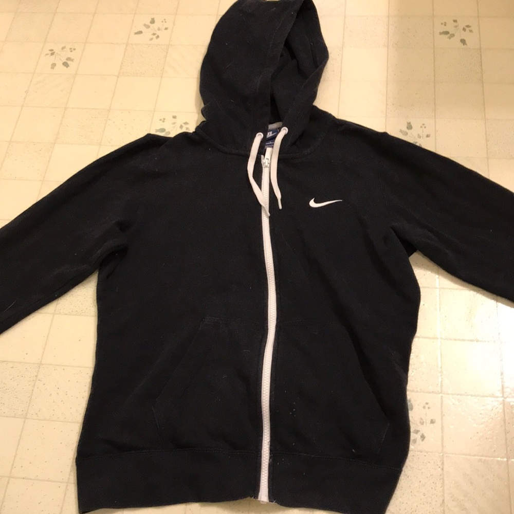Black and white Nike Zip Up hoodie